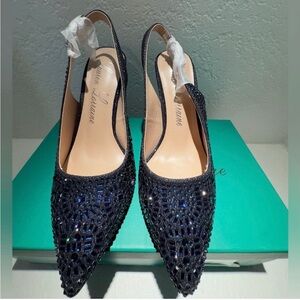 Lauren Lorraine Black Embellished Heels